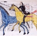 Young warrior with blue & yellow horses Sieze the Day!